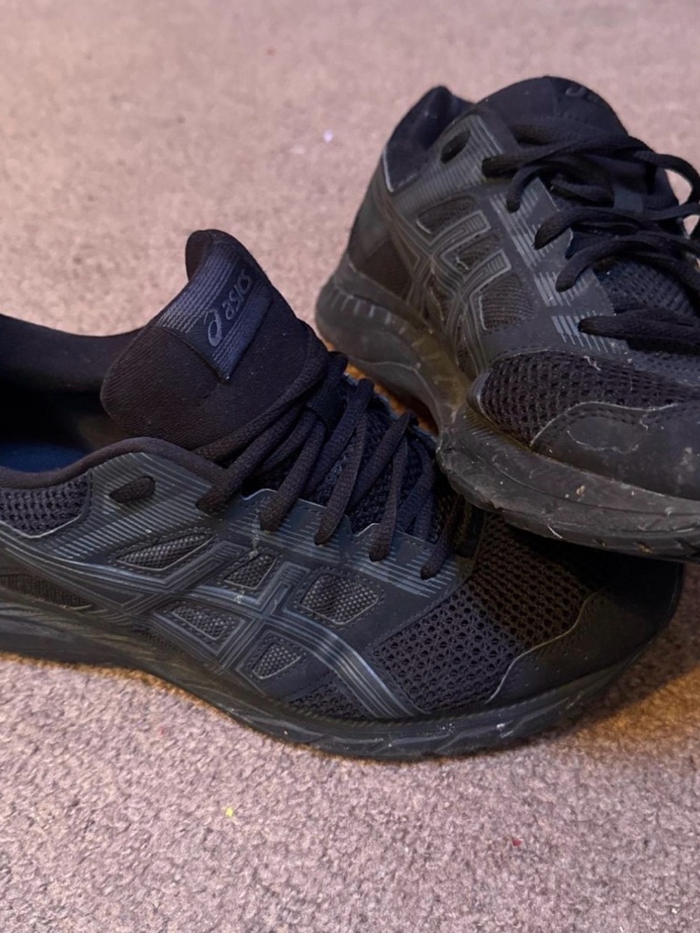 ASICS Black Mesh & Synthetic Running Shoes